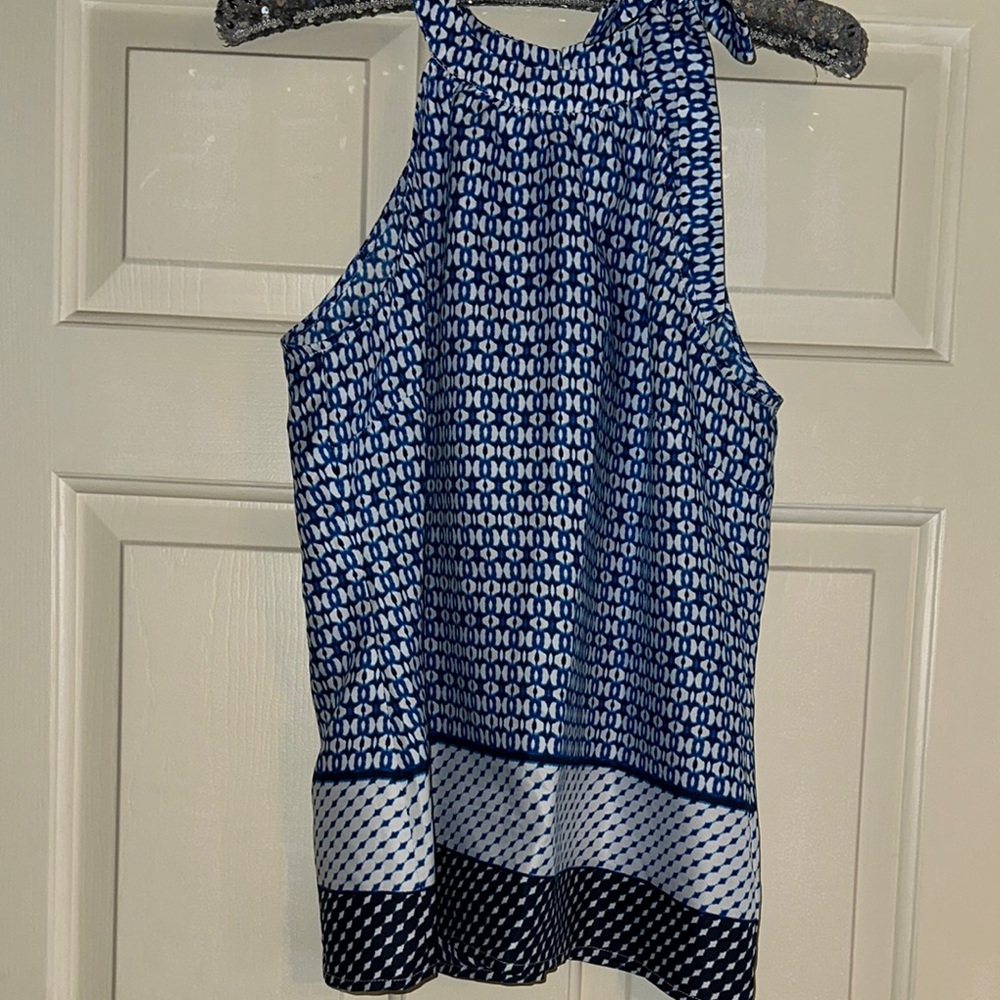 The Limited Blue and White Patterned Blouse